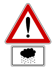 Image showing Attention sign with snow symbol