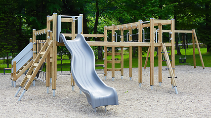 Image showing Colorful playground on yard in the park.