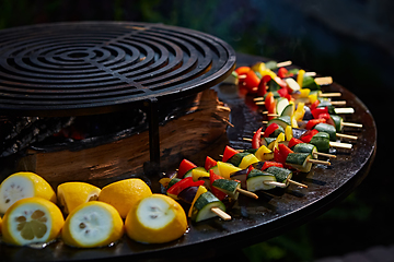 Image showing The freshly grilled vegetables. Shallow dof