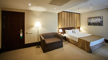 Image showing The interior design. The big modern Bedroom