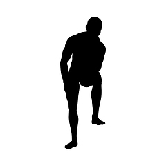 Image showing Sitting Pose Man Silhouette