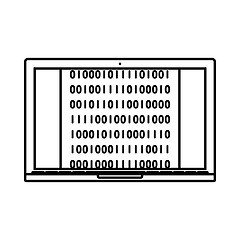 Image showing Laptop With Binary Code Icon