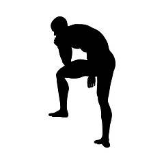 Image showing Sitting Pose Man Silhouette