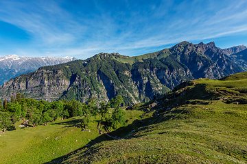 Image showing Spring in Kullu valley in Himalaya mountains. Himachal Pradesh, India