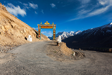 Image showing Gates of Ki gompa, Spiti Valley, Himachal Pradesh