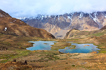 Image showing Mountain lakes in Himalayas