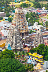 Image showing Gopura (towers) of Lord Bhakthavatsaleswarar Temple. Thirukalu