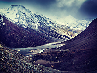 Image showing Severe mountains - View of Himalayas, India