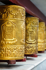 Image showing Prayer wheels in Tabo Monastery