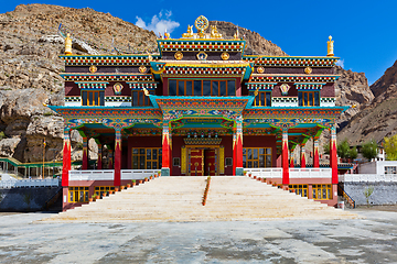 Image showing Buddhist monastery in Kaza, Spiti Valley