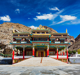 Image showing Buddhist monastery in Kaza, Spiti Valley