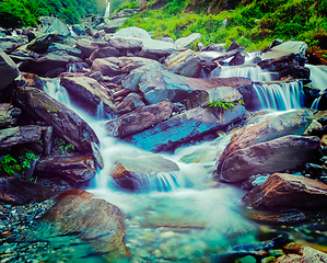 Image showing Bhagsu waterfall. Bhagsu, Himachal Pradesh, India