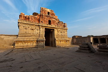 Image showing Krishna temple on sunset