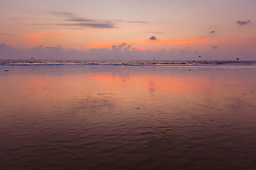 Image showing Sunset on Baga beach. Goa