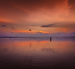 Image showing Romantic sunset, Goa, India