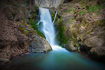 Image showing beautiful waterfall in the middle of the wild