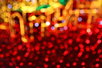 Image showing Bright Christmas decoration, abstract background out of focus