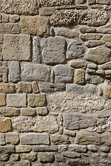 Image showing Very old stone wall texture, Carcassonne, France