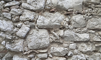 Image showing Very old stone wall texture