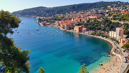 Image showing Panoramic view of Villefranche sur Mer, French Riviera, France