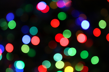 Image showing Colorful festive blurry lights of Christmas decorations