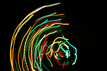 Image showing Abstract colorful motion background with blurred lights 