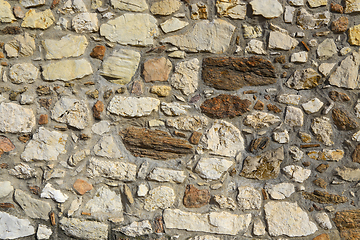 Image showing Old wall texture of various stones