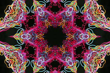 Image showing Abstract pattern of colorful threads with 3D effect