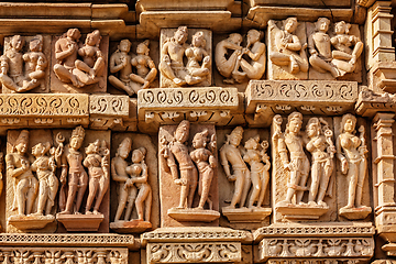 Image showing Sculptures on Adinath Jain Temple, Khajuraho