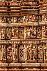 Image showing Sculptures on Khajuraho temples