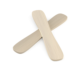 Image showing Two wooden sticks from ice cream