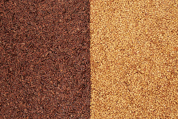 Image showing Gold and Brown Coloured Flax Seed Health Food