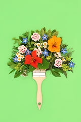 Image showing Surreal Painting with Summer Flowers and Herbs Concept