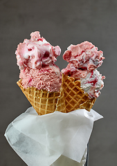 Image showing strawberry ice cream