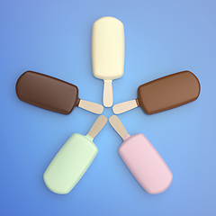 Image showing Five chocolate ice creams