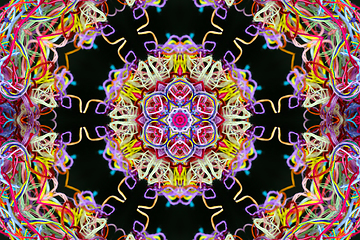 Image showing Abstract pattern of colorful threads with 3D effect