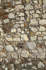 Image showing Old wall texture of various stones