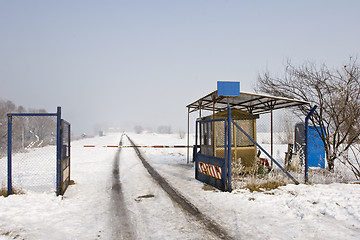 Image showing security barrier in winter