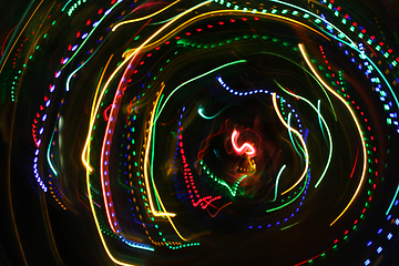 Image showing Abstract colorful motion background with blurred lights