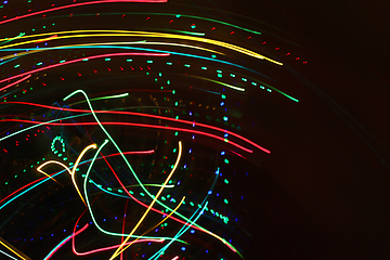 Image showing Abstract colorful motion background with blurred lights