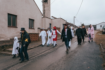 Image showing People attend the Slavic Carnival Masopust