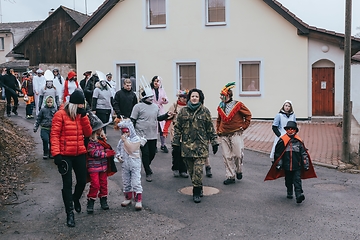 Image showing People attend the Slavic Carnival Masopust