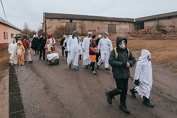 Image showing People attend the Slavic Carnival Masopust