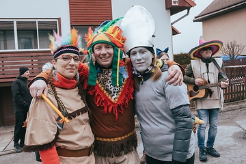 Image showing People attend the Slavic Carnival Masopust