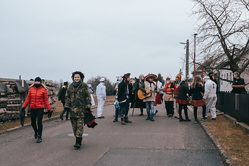 Image showing People attend the Slavic Carnival Masopust