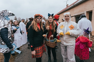 Image showing People attend the Slavic Carnival Masopust