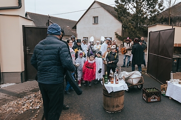 Image showing People attend the Slavic Carnival Masopust