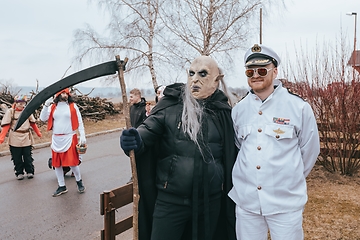 Image showing People attend the Slavic Carnival Masopust