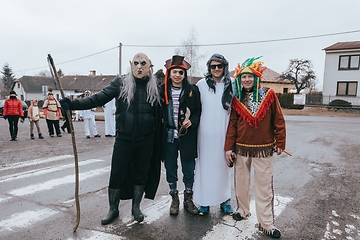 Image showing People attend the Slavic Carnival Masopust