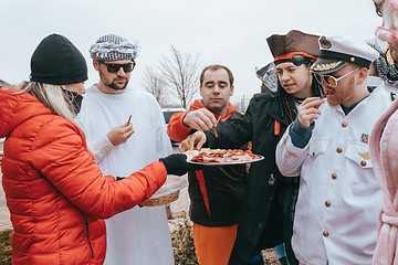 Image showing People attend the Slavic Carnival Masopust